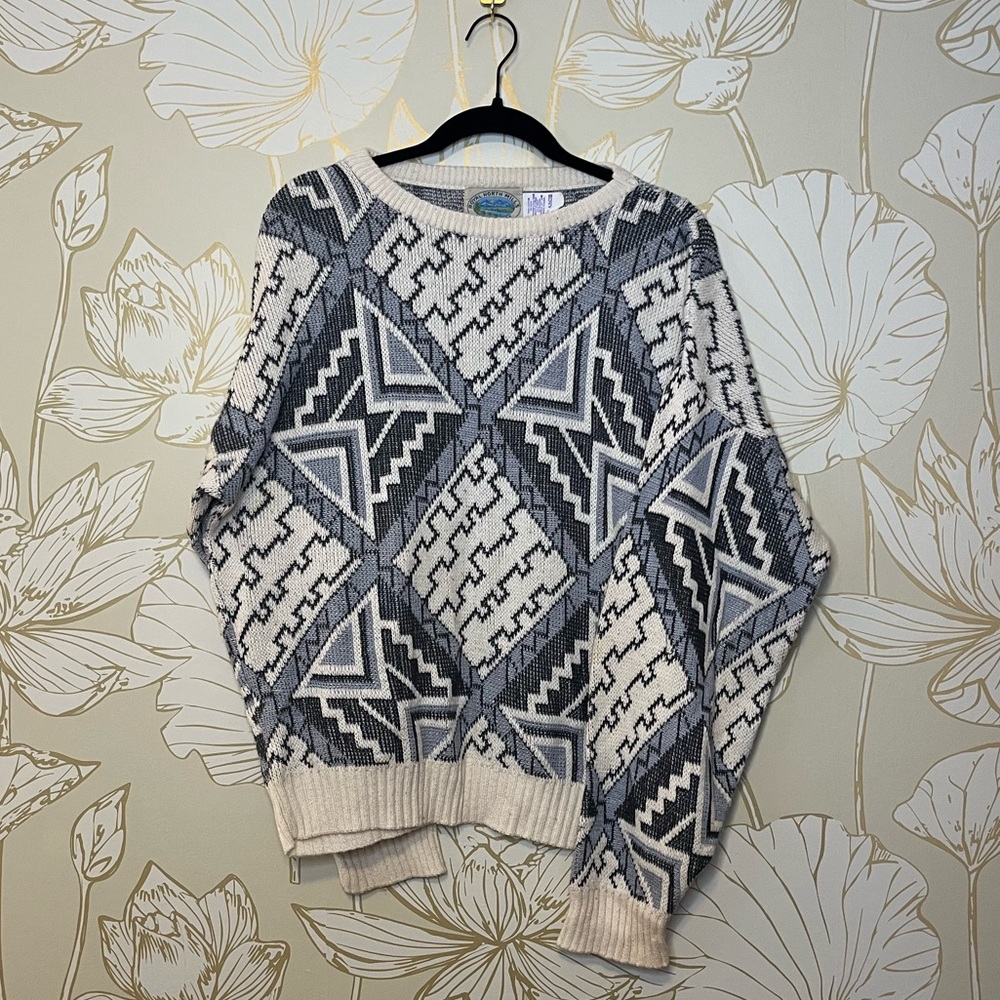Royal North Mills Outfitters 100% Cotton Vintage 80s/90s Grandpa Sweater-Size XL